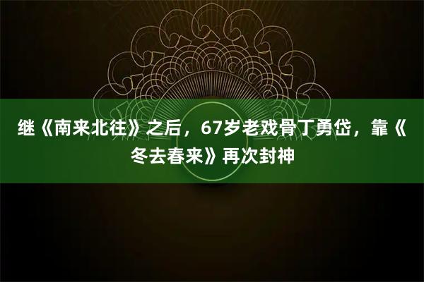 继《南来北往》之后,67岁老戏骨丁勇岱,靠《冬去春来》再次封神